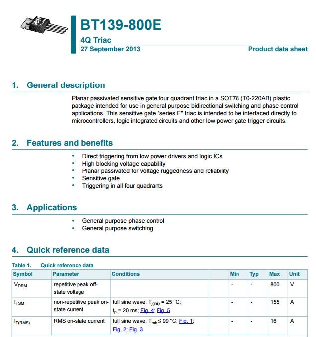 Схема bt139 800e